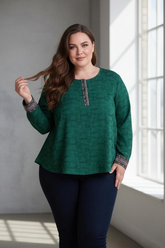 Shirts & blouses  Women Green Pomme Rouge C6239 Efashion Paris