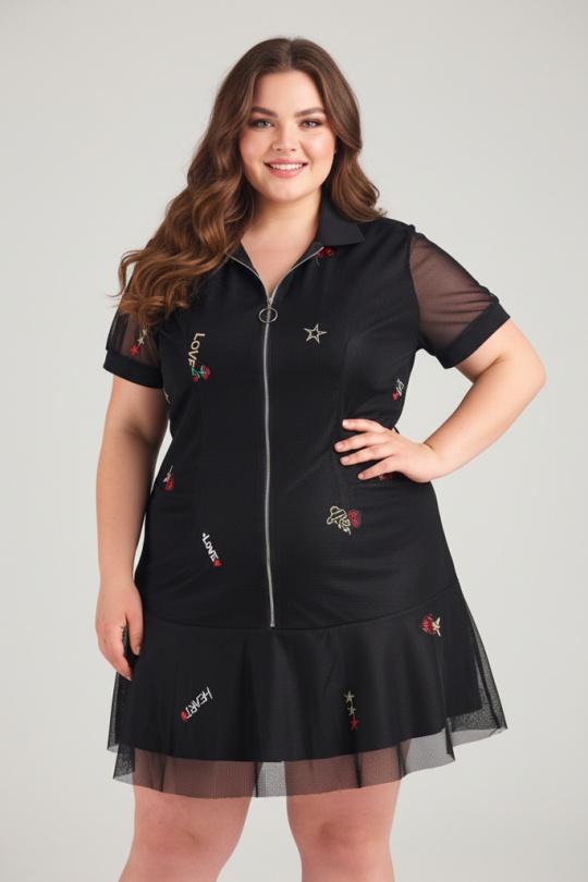 Tunics Women Black Pomme Rouge C6214 Efashion Paris