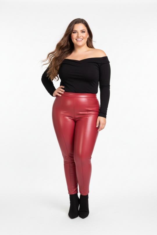 Leggings  Women Red Pomme Rouge B306 Efashion Paris
