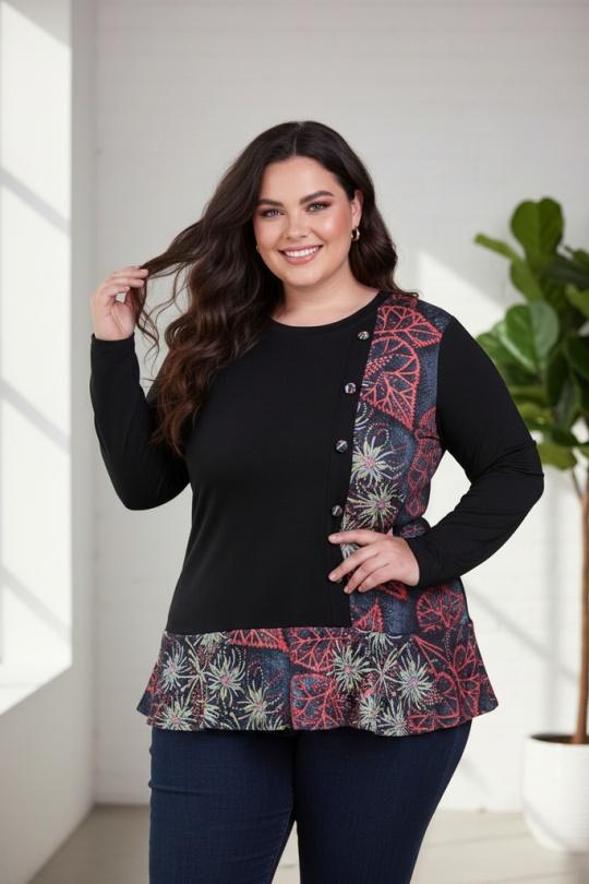 Shirts & blouses  Women Black Pomme Rouge C6242 Efashion Paris