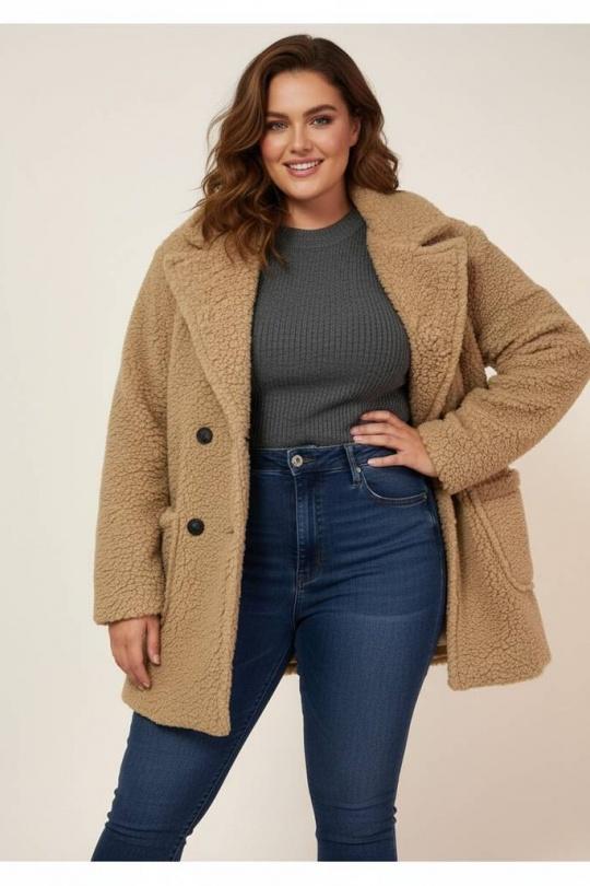 Manteaux Femme Beige Pomme Rouge T5663 Efashion Paris