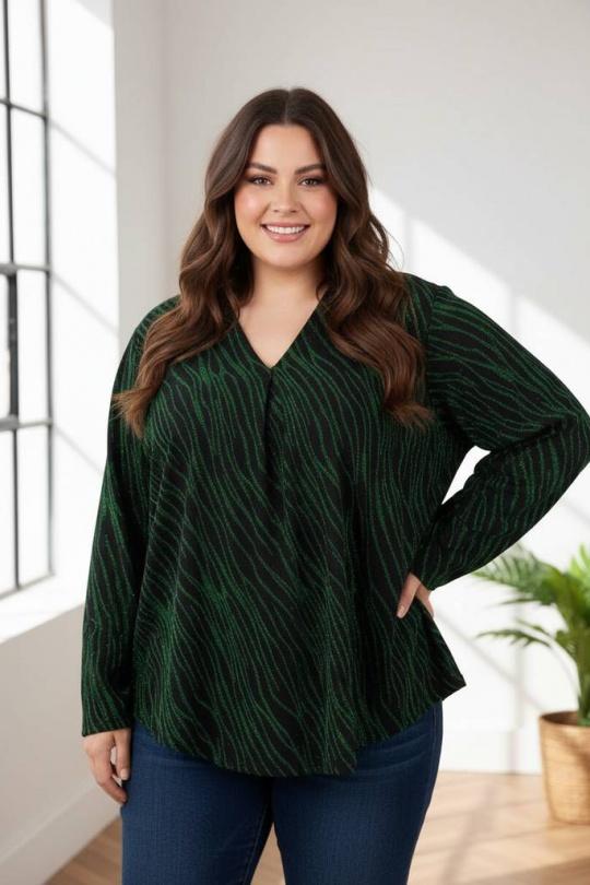 Chemises & blouses Femme Vert Pomme Rouge T3749 Efashion Paris