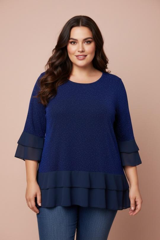 Chemises & blouses Femme Bleu Pomme Rouge T1878 Efashion Paris