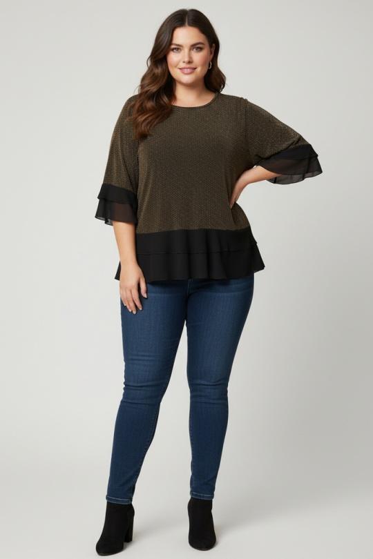 Chemises & blouses Femme Or Pomme Rouge T1878 Efashion Paris