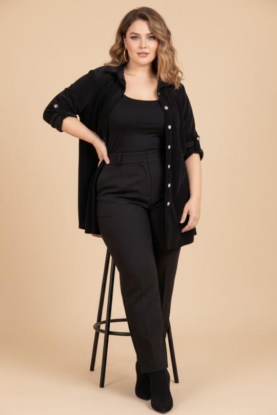Chemises & blouses Femme Noir Pomme Rouge T20688 Efashion Paris