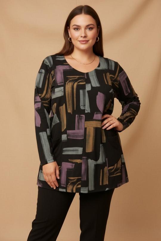 Tuniques Femme Noir Pomme Rouge T90673 Efashion Paris