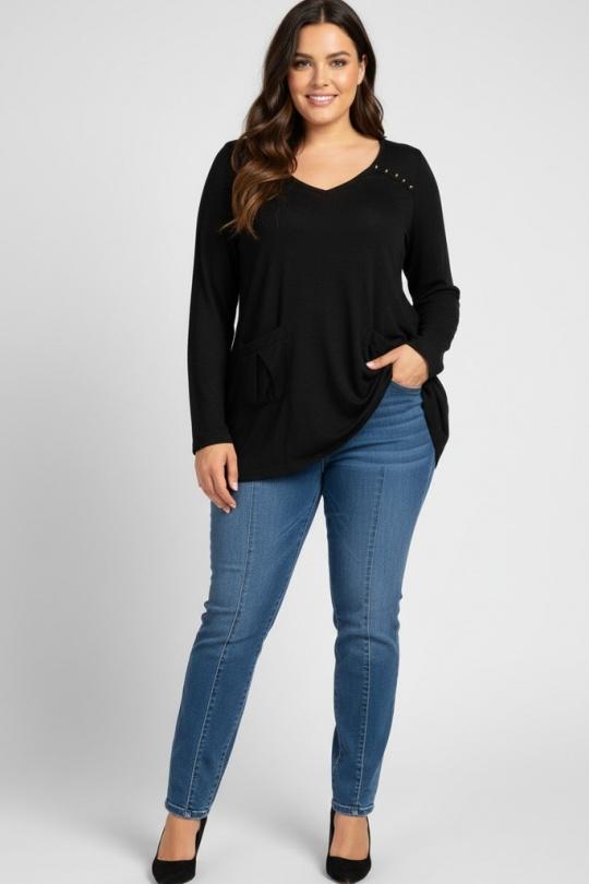 Pulls Femme Noir Pomme Rouge A326 Efashion Paris