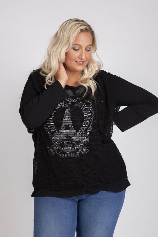 Tops Femme Noir Pomme Rouge A553 Efashion Paris