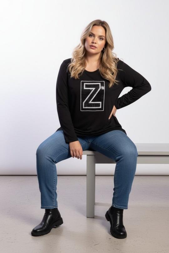 T-shirt Women Black Pomme Rouge C6151 Efashion Paris
