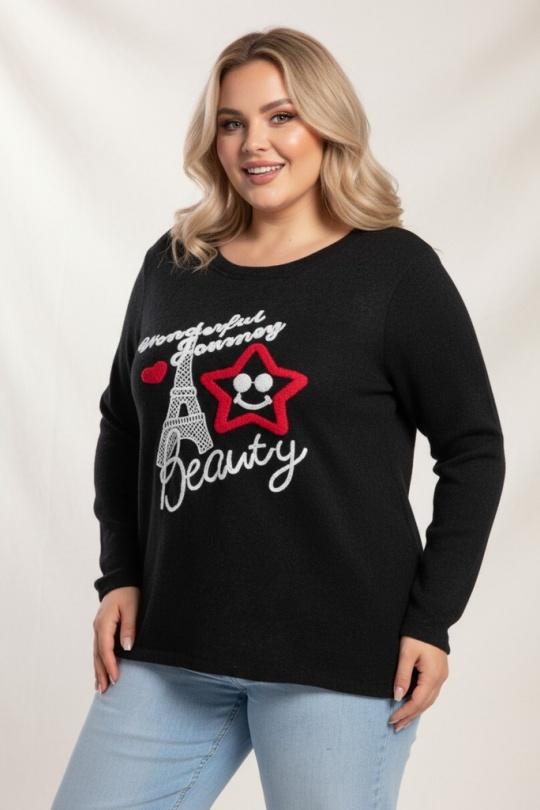 Pulls Femme Noir Pomme Rouge A961 Efashion Paris