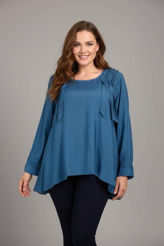 Chemises & blouses Femme Bleu Pomme Rouge A139 Efashion Paris