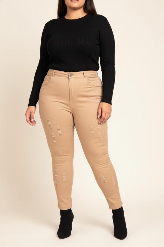 Trousers Women Beige Pomme Rouge B201 Efashion Paris