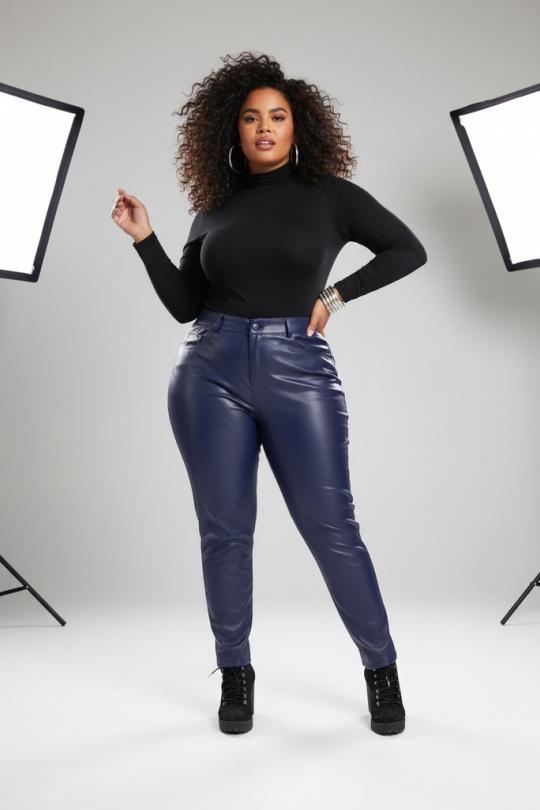 Trousers Women Blue Pomme Rouge B305 Efashion Paris