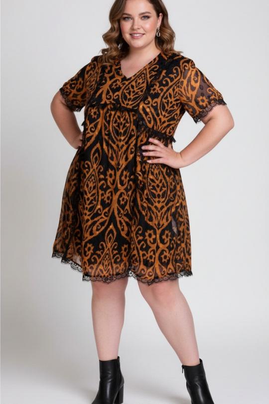 Robes & Combinaisons Femme Camel Pomme Rouge C6225 Efashion Paris