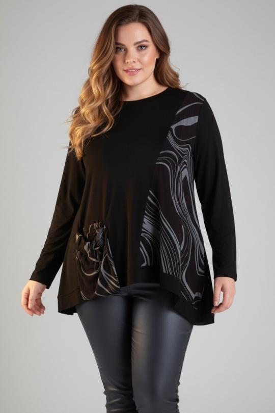  Maglietta Donna Black Pomme Rouge C6302 Efashion Paris