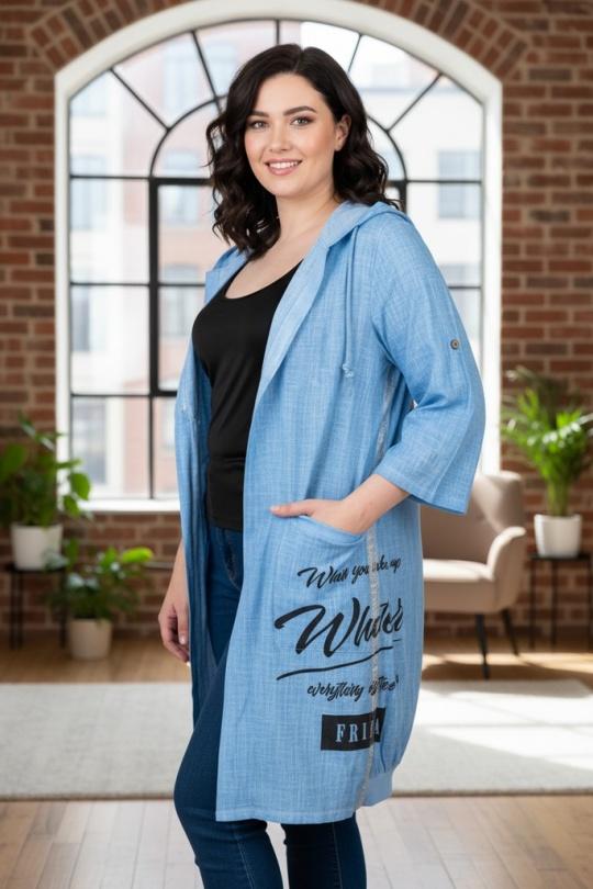 Gilets Femme Bleu clair Pomme Rouge C8021 Efashion Paris