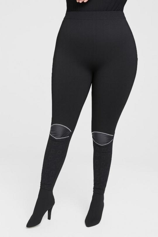 Leggings  Donna Black Pomme Rouge B108 Efashion Paris