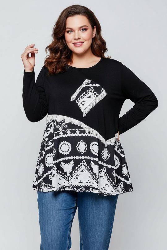 T-shirt Women Black Pomme Rouge A825 Efashion Paris