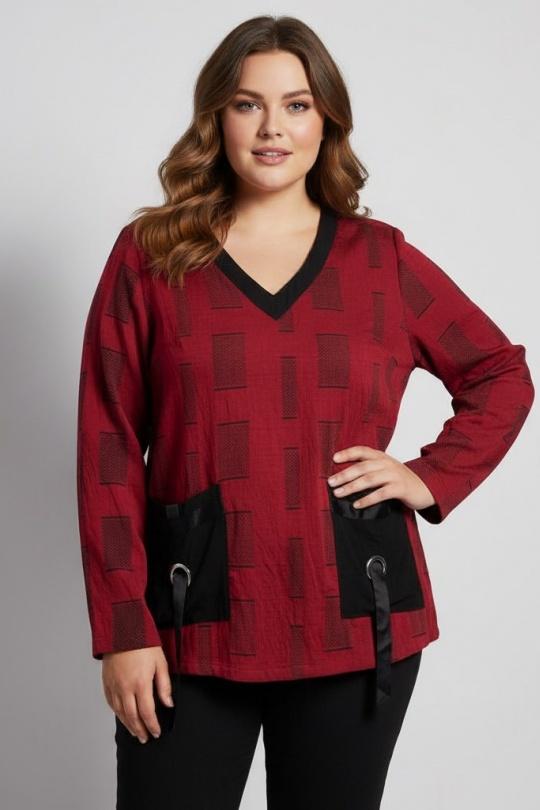 Tops Donna Red Pomme Rouge C6138 Efashion Paris