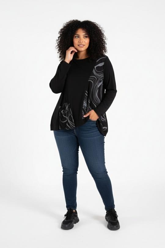 Tops Donna Black Pomme Rouge C6302 Efashion Paris