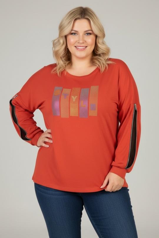 T-shirt Women Rust Pomme Rouge C6603 Efashion Paris