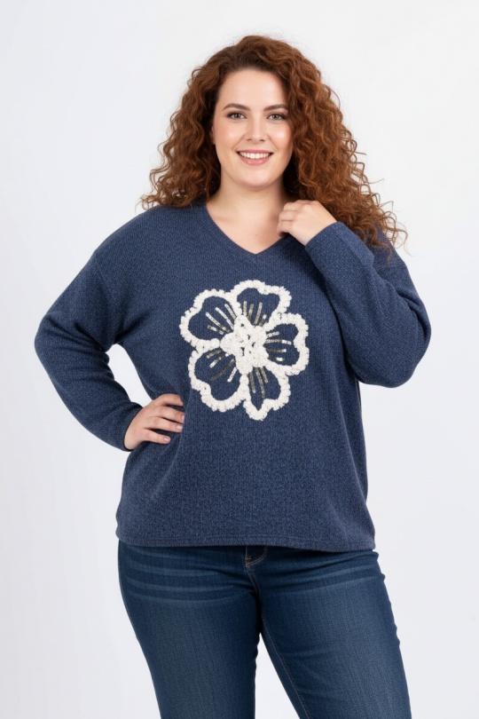 Pulls Femme Bleu Pomme Rouge T21410 Efashion Paris