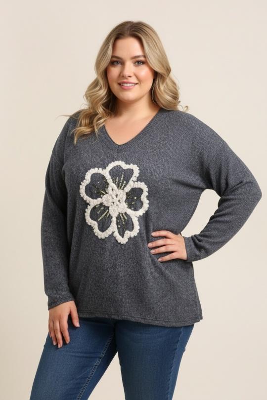 Pulls Femme Gris Pomme Rouge T21410 Efashion Paris