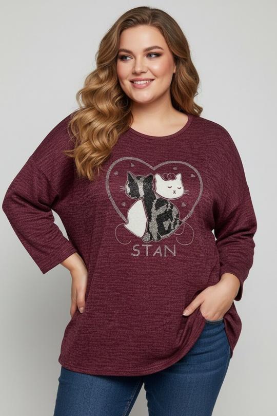 Pulls Femme Rouge Pomme Rouge T9818A Efashion Paris