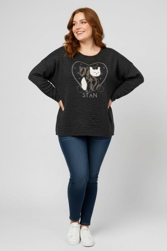 Pulls Femme Noir Pomme Rouge T9818A Efashion Paris