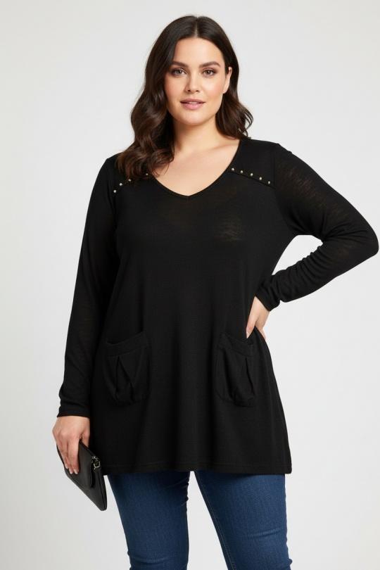 Pulls Femme Noir Pomme Rouge A326 Efashion Paris