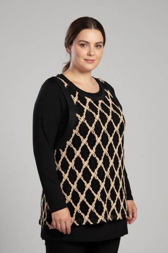 Tops Femme Noir Pomme Rouge A618 Efashion Paris