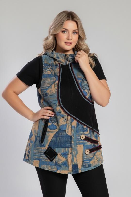 Gilets Femme Bleu Pomme Rouge A705 Efashion Paris