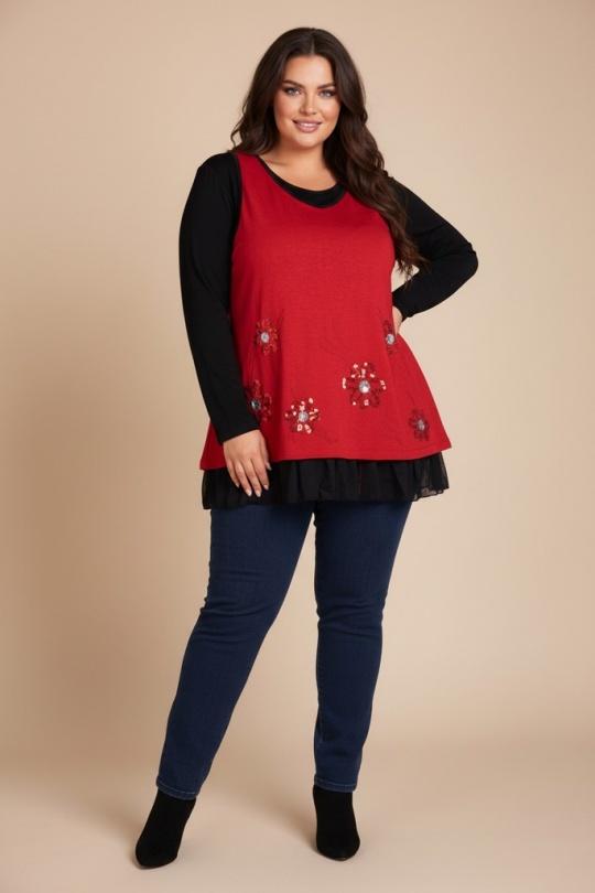 Pulls Femme Rouge Pomme Rouge A632 Efashion Paris