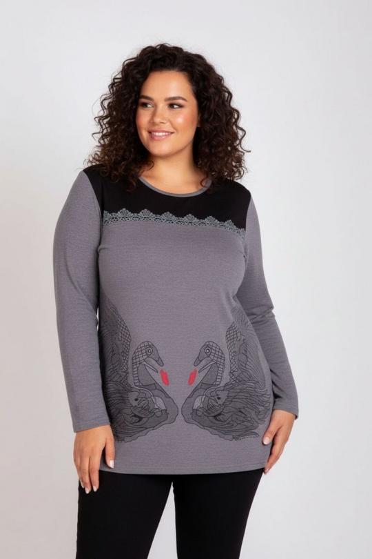 Blusones Mujer Grey Pomme Rouge A738 Efashion Paris