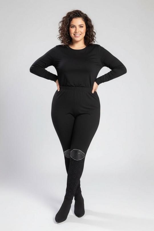 Leggings  Donna Black Pomme Rouge B108 Efashion Paris