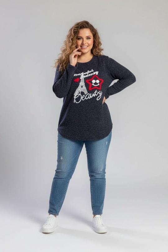 Pulls Femme Bleu Pomme Rouge A961 Efashion Paris