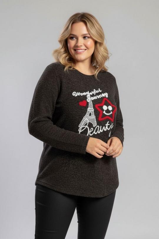 Pulls Femme Gris Pomme Rouge A961 Efashion Paris