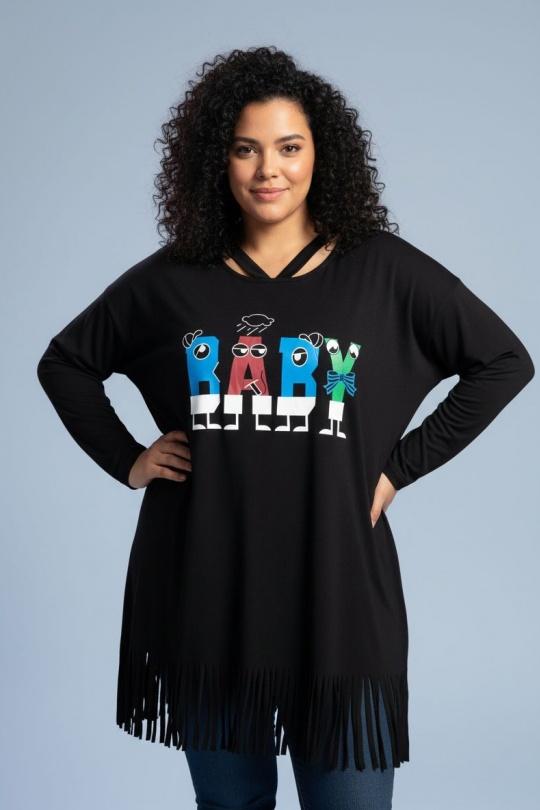 Tunics Women Black Pomme Rouge A905 Efashion Paris