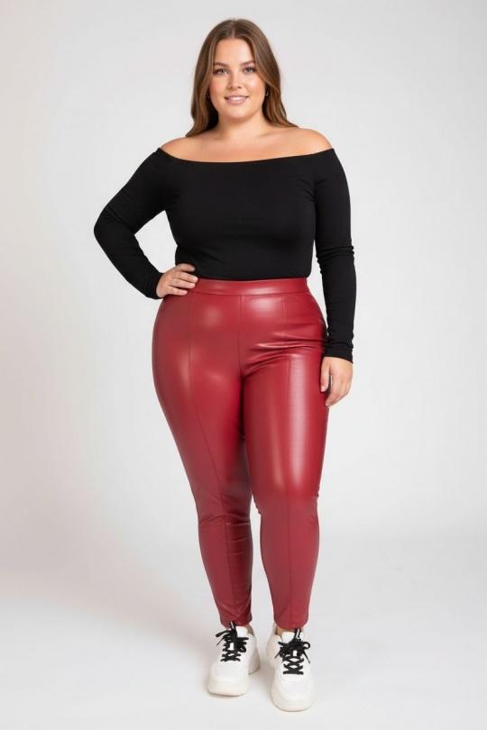 Leggings  Donna Red Pomme Rouge B306 Efashion Paris