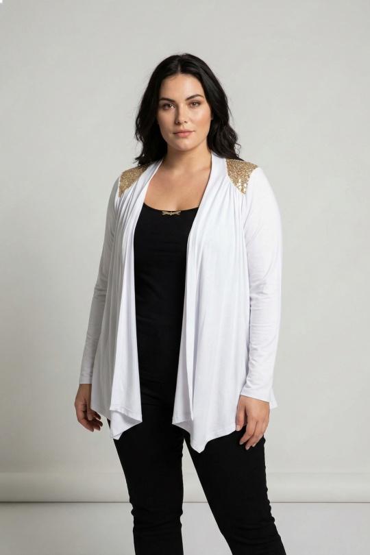 Cardigan Donna White Pomme Rouge A327 Efashion Paris