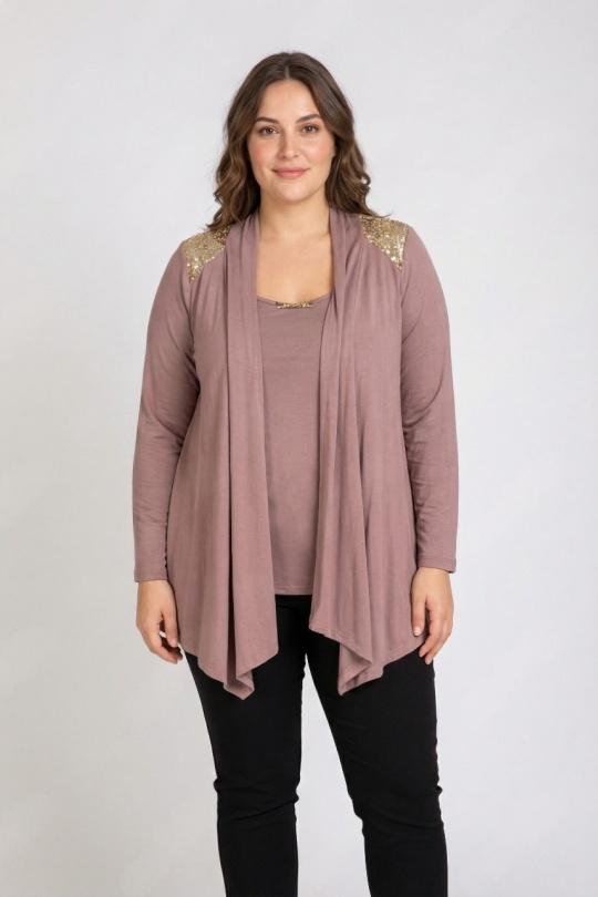 Cardigan Donna Brown Pomme Rouge A327 Efashion Paris