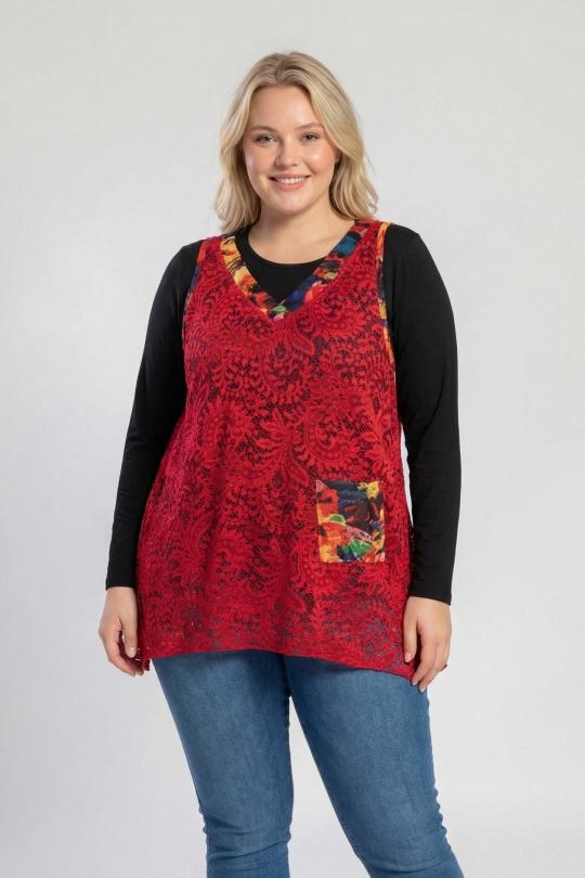 Tuniques Femme Rouge Pomme Rouge A622 Efashion Paris