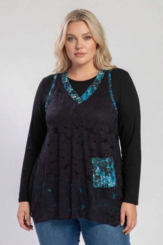 Tuniques Femme Bleu Pomme Rouge A622 Efashion Paris