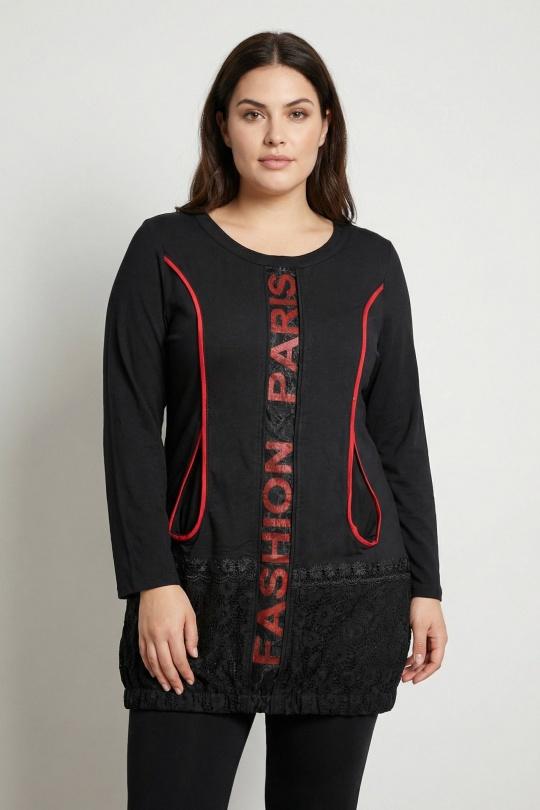 Tuniques Femme Noir Pomme Rouge A558 Efashion Paris