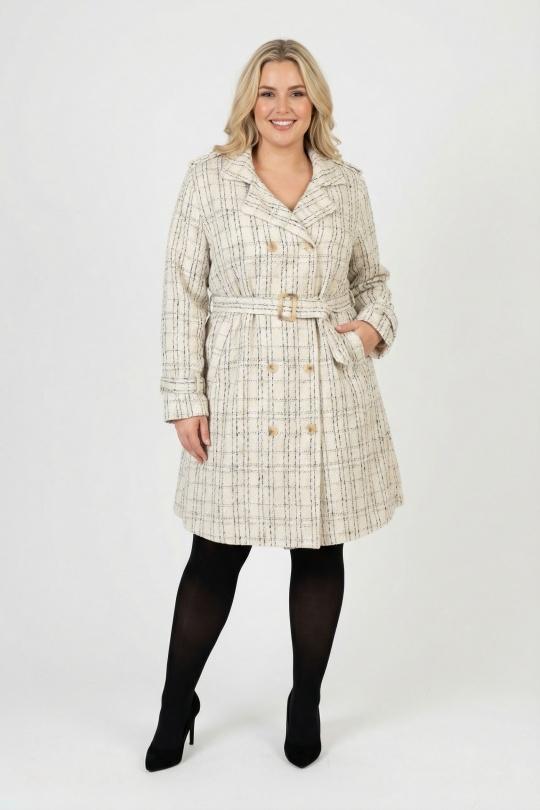 Manteaux Femme Blanc Pomme Rouge C6627 Efashion Paris