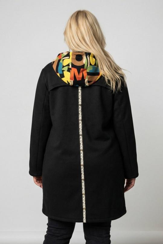 Manteaux Femme Noir Pomme Rouge C6592 Efashion Paris