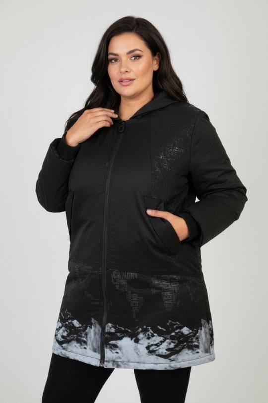 Manteaux Femme Noir Pomme Rouge C6622 Efashion Paris