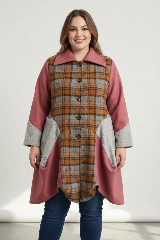 Manteaux Femme Rose Pomme Rouge T2463 Efashion Paris