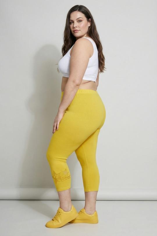 Leggings  Femme Jaune Pomme Rouge PB209 Efashion Paris