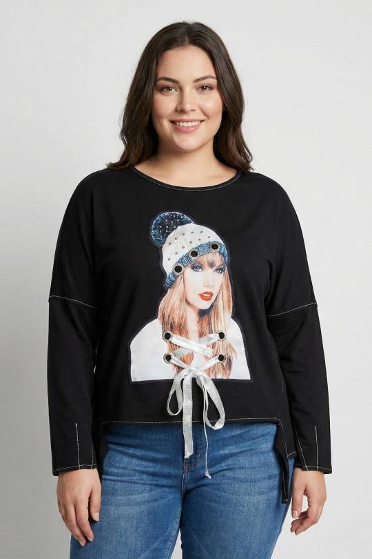 T-shirts Femme Noir Pomme Rouge A932 Efashion Paris